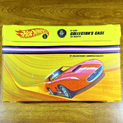 Estuche de coleccionista Hot Wheels Vintage Redline 12 coches ajustable amarillo EE. UU. 1969 Foto 1 de 4