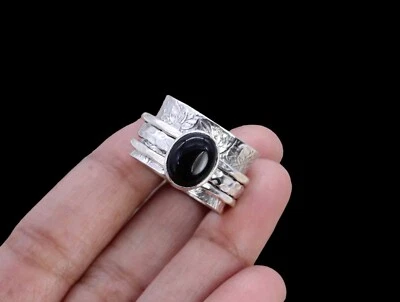 Black Onyx Ring 925 Sterling Silver Ring Handmade Gemstone Ring Women's Ring - Image 1 of 2