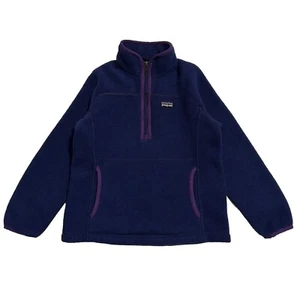 Patagonia Girls Synchilla Marsupial 1/2 Zip Pullover Fleece Jacket Size Small 8 - Picture 1 of 9