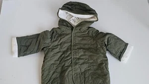 First Impressions Baby Boys Quilted Micro-Fleece-Lined Hooded Jacket Aged Pine - Picture 1 of 2