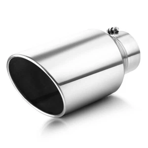Polished Diesel Stainless Steel Bolt On Exhaust Tip 5" Inlet 8" Outlet 15" Long - Picture 1 of 11