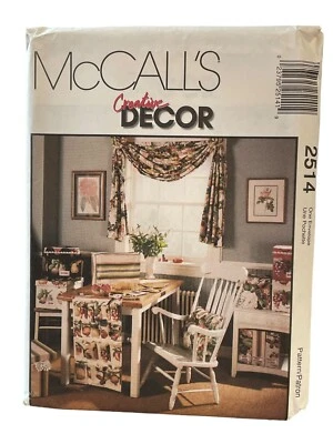 McCalls Sewing Pattern 2514 Curtains Covers Organizers Cushions - Image 1 of 2