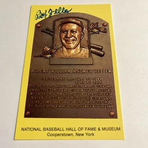 Bob Feller National Baseball Hall of Fame Signed AUTO Postcard - Not Certified - Picture 1 of 6
