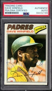 1977 TOPPS #390 Dave Winfield Padres Firmada Tarjeta de Autógrafo PSA/ADNA Auténtica - Imagen 1 de 2