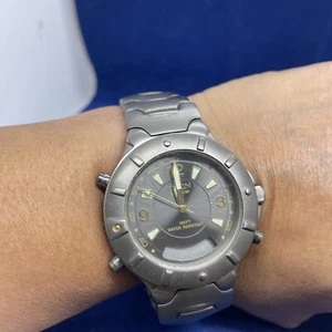 Elgin Wrist Watch Titanium Model Fh 205 Movement Not Working For Parts - Picture 1 of 7