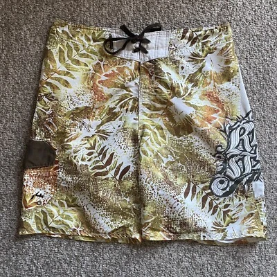 Rusty Board Shorts Mens 34 Floral Colorful Swim Surf Trunks Y2K READ - Image 1 of 4