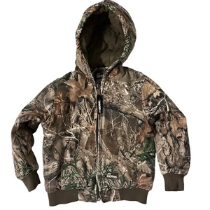 Berne WorkWear Real Tree Camo Insulated Quilt Lining Hood Jacket Kids Unisex XS - Picture 1 of 8