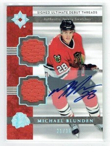 06-07 UD Ultimate Signed Debut Threads  Michael Blunden  /25  Jerseys  Auto