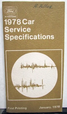 1978 Ford Car Service Specs Mustang II Thunderbird Cougar Ranchero Lincoln Merc - Imagem 1 de 4