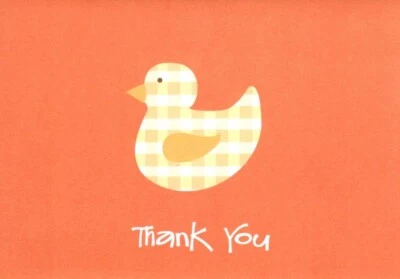 Tarjetas de notas en blanco Yellow Duckie Gingham Thank You - Juego de 3 Foto 1 de 2