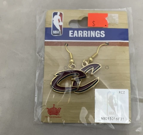 NBA CLEVELAND CAVALIERS 'CAVS' Logo Earrings Pierced Dangle NEW NWT Cover