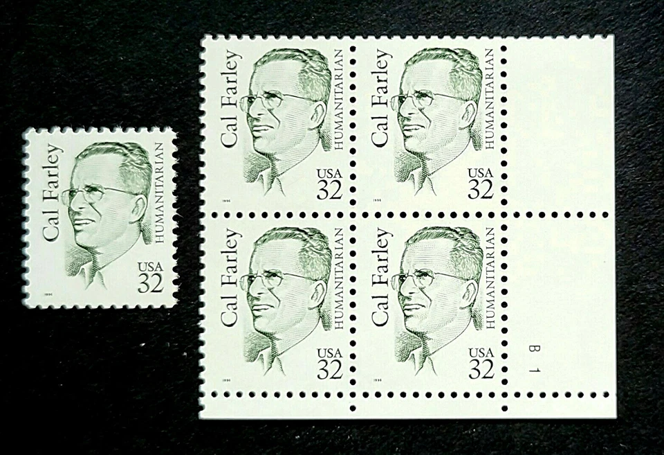 1996 Plate Block & Single 2534! Mint MNH US Stamps! Cal Farley! BV $9.15 - Image 1 of 1