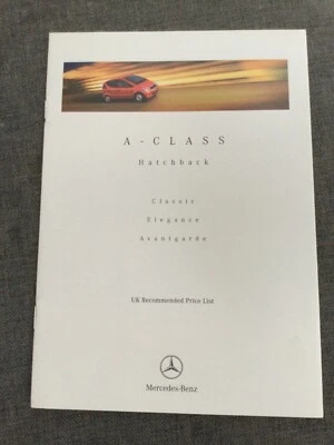 Mercedes A Class UK Oct 1998 price list  brochure  in VGC - Image 1 of 2