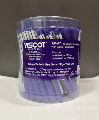 VISCOT MEDICAL Viscot Mini Skin Markers & Alcohol Wipes Bundle: 200 Markers/200 Alcohol Wipes
