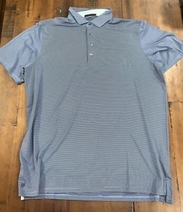 Greyson Shirt Mens XXL NWOT Blue Navy Blue Striped Golf Preppy Polo Wolf - Picture 1 of 4