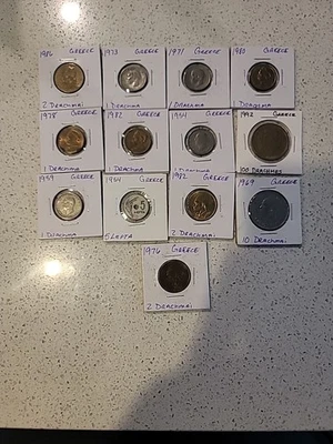 13 Greek Coins From 1954 to 1992 Greek Coins - Image 1 of 4