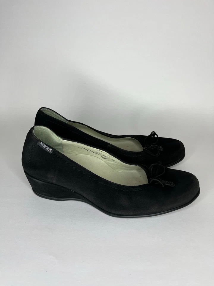Mephisto Air-Relax Gazelle Slip On Wedge Heel Black Suede Women's Size 7 - Image 1 of 4