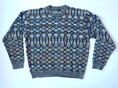 Vintage Jhane Barnes Mens Sweater Wool Blend Geometric Sz Large Cosby Style GUC - Image 1 of 4
