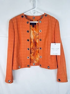 Vintage Escada Tweed Sakko Damen Große 12 42 Verziert Karriere Arbeit Blazer - Bild 1 von 15