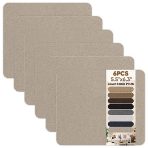 Wildleder Couch Flicken Reparatur Stoff, 6 Stück Selbstklebend 5,5 Zoll x 6,3 Zoll, Beige  - Bild 1 von 6