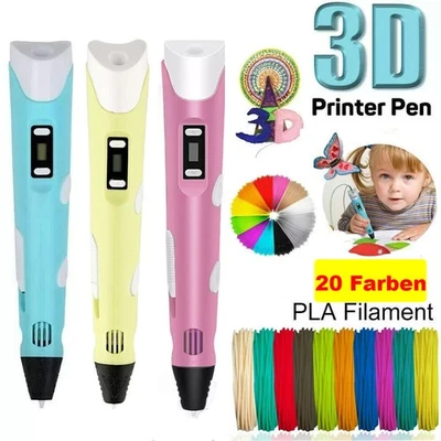 Kinder DIY 3D Stifte Set 3D Druckstift 30Farben 3m PLA Filament 3D Printing Pen - Bild 1 von 4