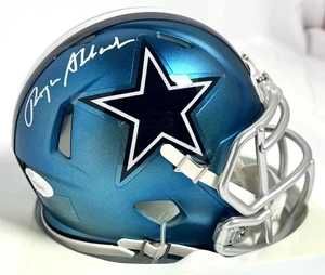 Roger Staubach Autographed Cowboys Blaze Mini Helmet - Beckett W Holo *White - Picture 1 of 5