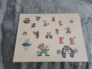 1980's VINTAGE BEARS Hand drawn Tattoo Flash Art from Tattoo Blue in Macomb IL - Picture 1 of 14