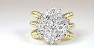 Antique Deco Estate Engagement 17KY/W Gold Ring Size 6 UK-L1/2 EGL USA 1.79CTTW - Picture 1 of 12