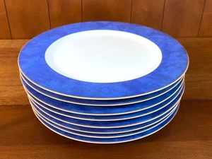 Cargadores/placa de servicio Bernardaud Limoges "Nuage Bleu" 11 3/4 pulgadas, juego de 8 - Imagen 1 de 8