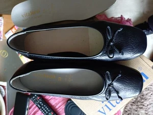 Super bequeme tolle Vitaform Ballerina mit Schleife schwarz Größe 39 in Leder - Bild 1 von 14