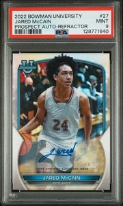 2022 Bowman University #27 Jared McCain Prospect Auto Refractor /499 PSA 9 - Bild 1 von 2