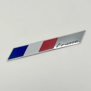 Bandera de Francia Coche Emblema Insignia Calcomanía Adhesiva 4"x 0.5" Aluminio FR Francés NUEVO - Imagen 1 de 4