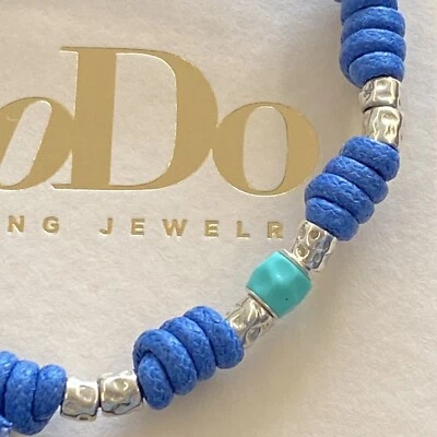 Dodo Pomellato Bracciale Blu Granelli Turchese Argento Unisex Fuori Produzion - Immagine 1 di 3