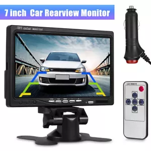 7" Car TFT LCD Mirror Monitor For Reverse Car Rear View Backup Camera Parking - Picture 1 of 10