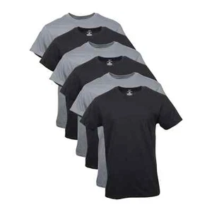 George Men'S Assorted Crew T-Shirts, 6-Pack (2 blacks - 4 greys) "FREE SHIPPING" - Picture 1 of 3