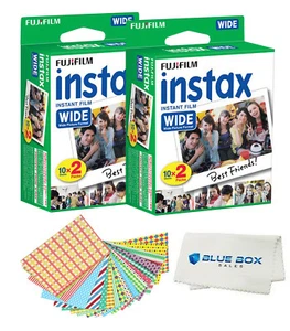 Fujifilm INSTAX Wide camera Films+Frame Stickers+Microfiber Cloth(40 films) - Picture 1 of 4