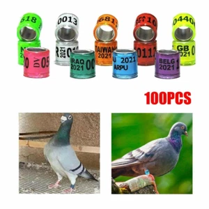 100pcs x 2026 Year Aluminum Bird Racing Pigeon Leg Rings Bands for Poultry US - Picture 1 of 23