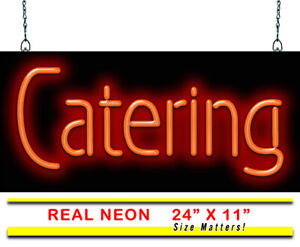 Catering Neon Sign | Jantec | 24" x 11" | Party Restaurant Business Wedding Food