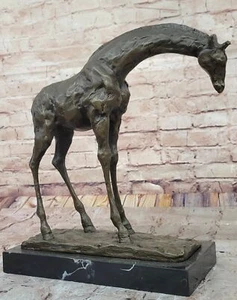 Majestätische afrikanische Giraffe Bronze Statue Skulptur signiert Milo Wachsausschmelzmethode Kunst - Bild 1 von 10