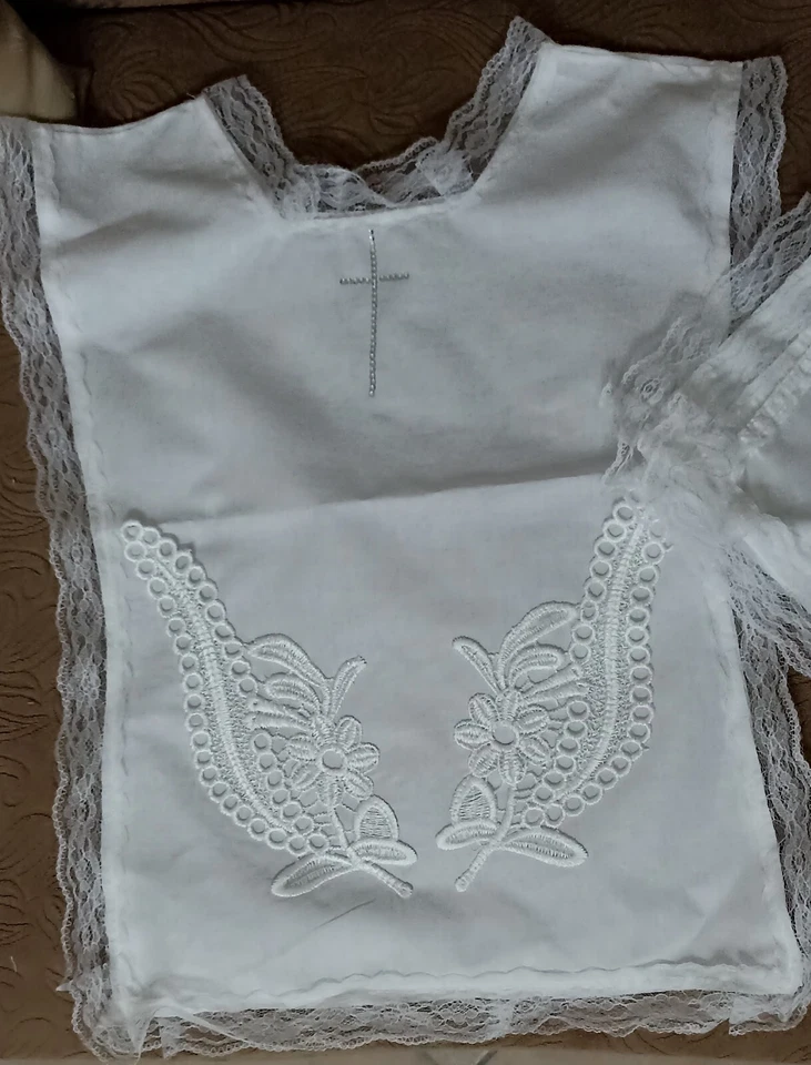 Camicina Da Battesimo Vestina Da Battesimo Personalizzabile - Immagine 1 di 4