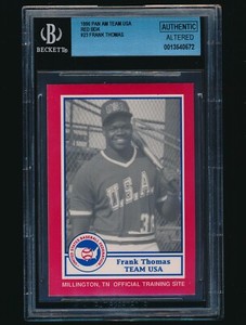 1990 Pan Am Team USA Red BDK #23 Frank Thomas rc BGS Authentic Altered
