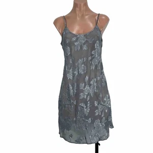 Vintage Gilligan O'Malley Nightgown Silver M Slip Dress Satiny Delicate Fairy - Picture 1 of 10