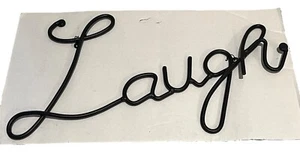 NEW Metal LAUGH WALL ART 15” Bronze Wrought Iron Word Home Decor 2 Hanging Loop - Picture 1 of 3
