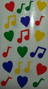 3 Sheets MUSIC NOTES HEARTS Frances Meyer Stickers Discontinued - Picture 1 of 1