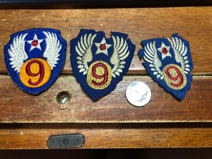 Vintage WWII 9th U.S. Army Air Force Patches Lot Of 3 - Picture 1 of 5