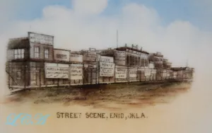 Seltene ENID OKLAHOMA mit Straßenszene antike TELLER historisch wertvoll - Bild 1 von 3