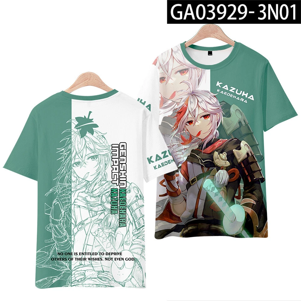 Camiseta Anime Genshin Impact Kaedehara Kazuha Otaku Harajuku Manga Corta Regalo Foto 1 de 1