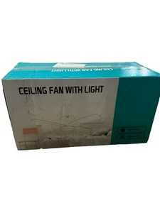 Ohniyou Ceiling Fan With LED Lights, (GLX048W 38" Low Profile Fan W/Remote  Open - Picture 1 of 3