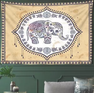 Meditation Yoga Elephant Tapestry,Mandala Decor, Spiritual Wall Hanging 95x70cm - Picture 1 of 1