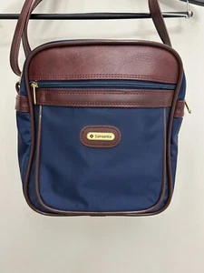 Vintage Samsonite Overnight Bag Blue Canvas 10in Carry On Weekender Shoulder Bag - Picture 1 of 10